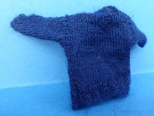 Vintage wool hand knit man's sweater, navy, for 1:12th doll's houses, COLLECTORS