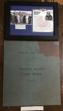 WW2 1940 EXTRACTS OF ROYAL AIR FORCE SQ. LDR D.BADER LOG BOOK & FRAMED PRINT Rpr