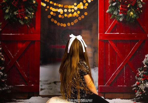 Kate christmas night red barn - christmas,