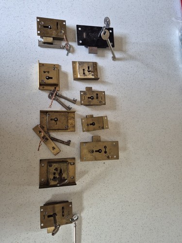 Brass cabinet cupboard lock - brass,