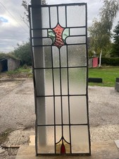 Antique Art Deco Stained Glass Window Panel: Dappled Glass ODS14