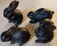 Set Of 4 Black Pottery