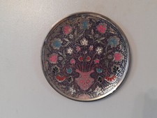 Vintage Wall Hanging Metal Plate Flower Art Floral Style Small Metal Art Plate
