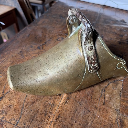 Vtg antique solid - brass, or