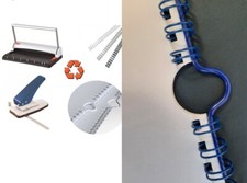 Calendar Making Kit Wire binder Thumb Cut Punch 100 BLUE Wires and Hangers