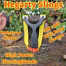 CATAPULT/SLINGSHOT, POWERFUL HH-100 ,WITH BAND CLAMPS , HEGARTY SLINGS, SNIPER