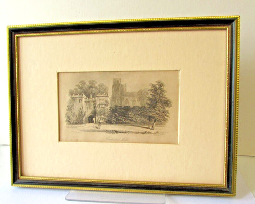 Antique framed print wells - antique, print;