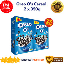 Oreo O's Cereal Breakfast Crunchy Cocoa Hoops Vanilla Discs Cereal Pack 2 x 350g