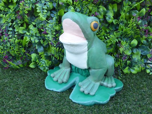Stone large coloured - frog, on