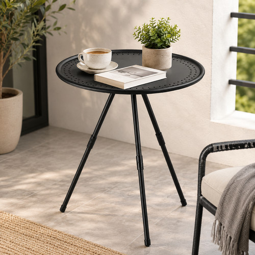 Folding round camping table - folding,