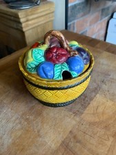 Vintage Maruhon Ware Japan Preserve Pot Fruit on Basket Design