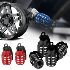 4pcs Grenade Shape Aluminum Car Tire Valve Cap Valve Stem Cover Air Dust Caps