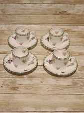 Coalport Anniversary Greetings August Coffee Cups & Saucers Excellent Condition 