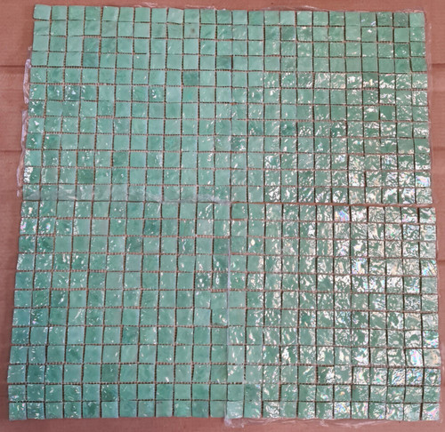 Shiny light green glass mosaic - light,