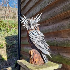 Hand made carved Oak and Metal