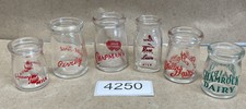 Lot of 6 Mini MILK BOTTLES Chapman’s SHAMROCK Pevely DALLAS DAIRY Carnation