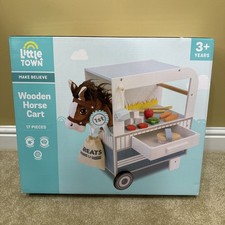 Aldi Little Town Wooden Horse Box Cart 17 Piece Toy Set - Brand New In Box
