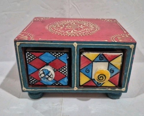 Indian handpainted wooden - indian,