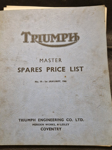 Triumph master spares price - triumph,