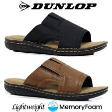 Mens Memory Foam Sandals Faux Leather Walking Comfort Flip Flop Summer Shoes