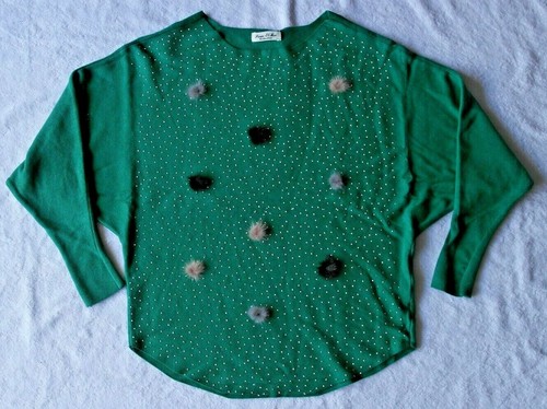 Green stud pom jumper - stud,