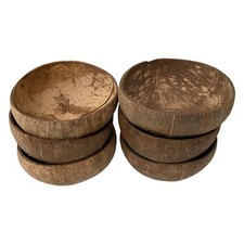 Coconut Bowl, Natural Textured Finish, Small, 8-10cm Diameter, Set of 6