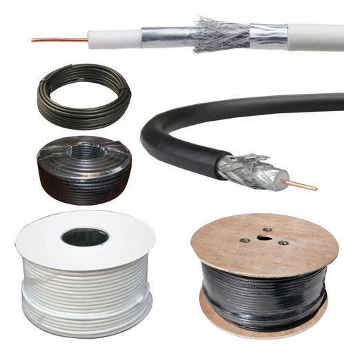 White black rg6 coaxial cable - coaxial,