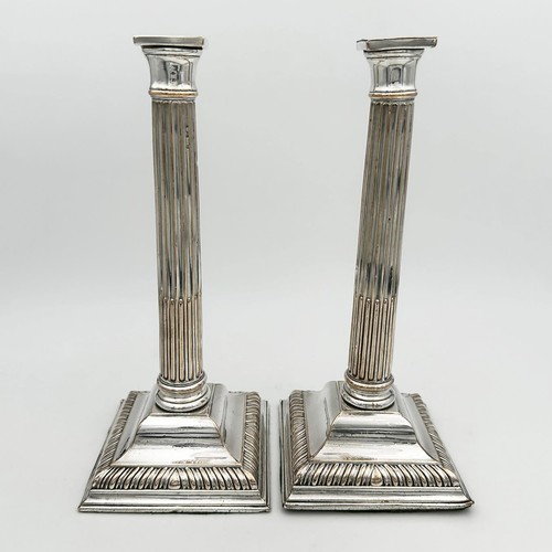 Rare pair column candlesticks - rare,