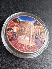 Las Vegas Slot Machine , Lucky Token Colorized - 1 Ounce Of Copper Coin New