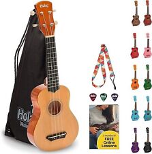 Hola Soprano Music Ukulele 53cm Kids Adult with Carry Case Strap Picks Natural
