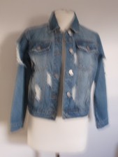 DISTRESSED DENIM JACKET SIZE 6