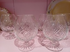 Set of 6 x Cut Lead Crystal Cognac Brandy Glasses  