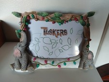 Tuskers Elephants Merry Christmas Photo Frame 8" long New  Boxed 