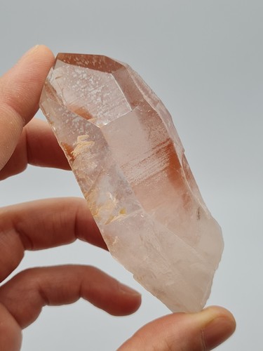 Pink lemurian quartz point - lemurian,