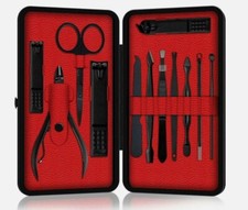 12 Piece Manicure Set Professional Nail Clippers Set with PU Leather Travel Case