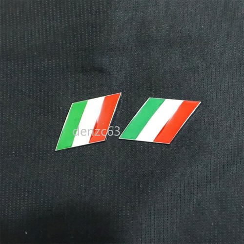 Chrome silver italy flag - 2x,