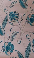 1 Roll Laura Ashley Wallpaper Carolina Teal vintage Batch No. W067337 A/1