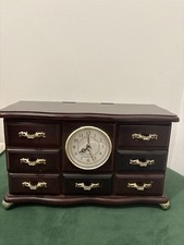 Vintage Quartz Clock  Musical Jewellery Box Dancing Ballerina.