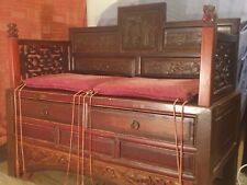 Fabulous Rare Design Antique Chinese Hand Made & Carved Wooden Hall Seat Bench