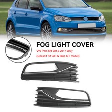 Pair Front Bumper Fog Light Cover Grill Grille fit VW Polo 6R 2014-2017 YT
