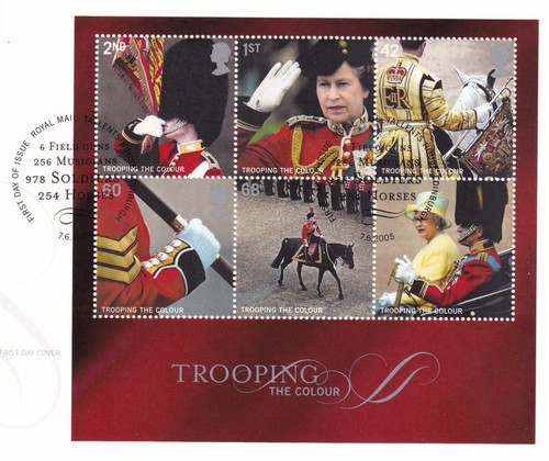 Trooping the colour minisheet - trooping,