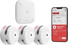 3 Wireless Wi-Fi Smoke Alarms with Base Station - Home Safety Detector Set