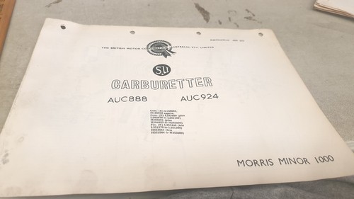Morris minor 1000 - 1000, carby