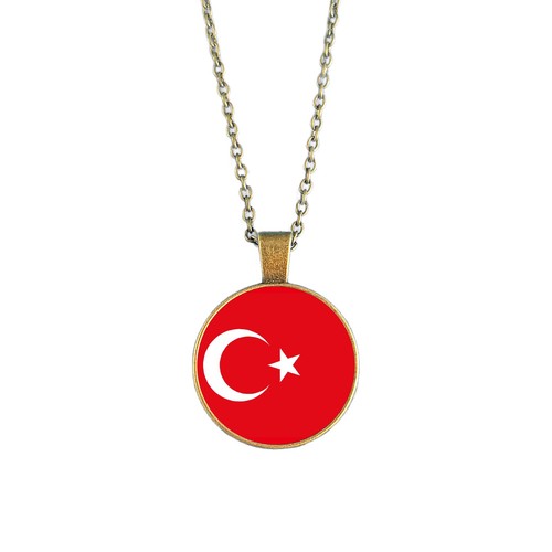 Turkey flag necklace - necklace, •