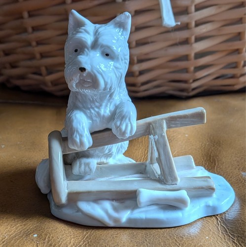 Vintage porcelain dog west - vintage,