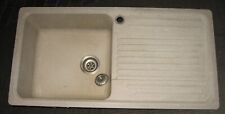 CREAM SPECKLED COMPOSITE SINGLE BOWL SINK WITH PLUG AND WASTE