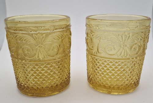 Pair vintage amber - pair,