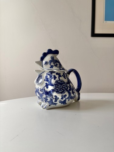 Vintage blue white rooster - vintage,