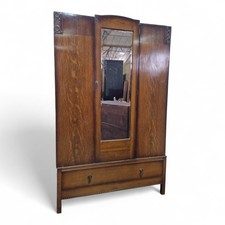 Antique Oak Wardrobe Single