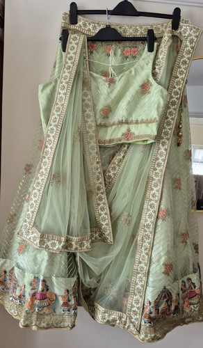 Indian embroidered mint green - indian,
